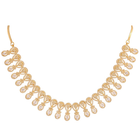 Shimmering Splendor: Handcrafted CZ Necklace Set for Women