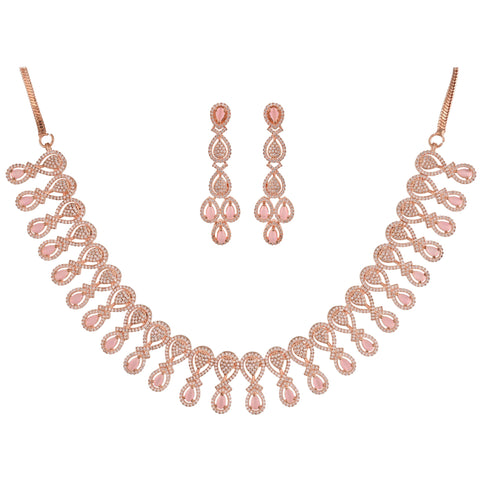 Divine Charm: A Handcrafted CZ Necklace Set for the Stylish Woman