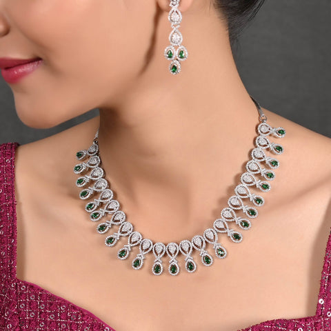 CZ Majesty: An Exquisite Handmade Necklace Set for Women