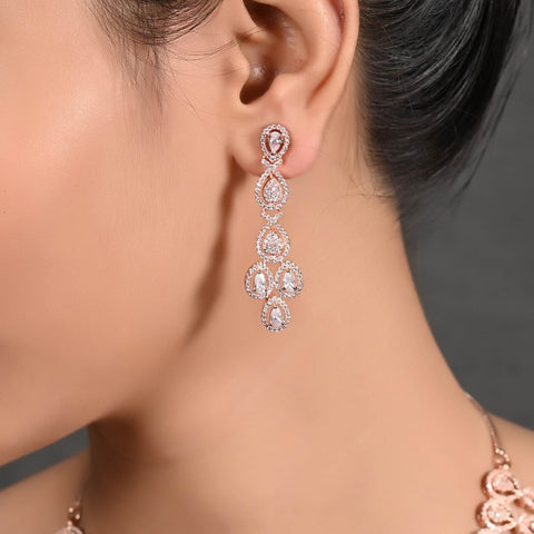 Intricate Elegance: A Handcrafted CZ Necklace Set for the Modern Woman