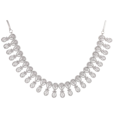 Sparkling Brilliance: Handcrafted CZ Necklace Set for the Dazzling Woman