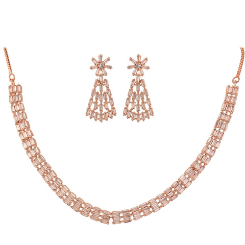 Unrivalled Beauty: Handcrafted CZ Necklace Set for Women who Love to Shine