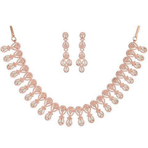Radiant Glow: Handmade CZ Necklace Set for the Glamorous Woman