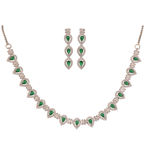 Experience the Magic of Handcrafted CZ Necklace Set for Women