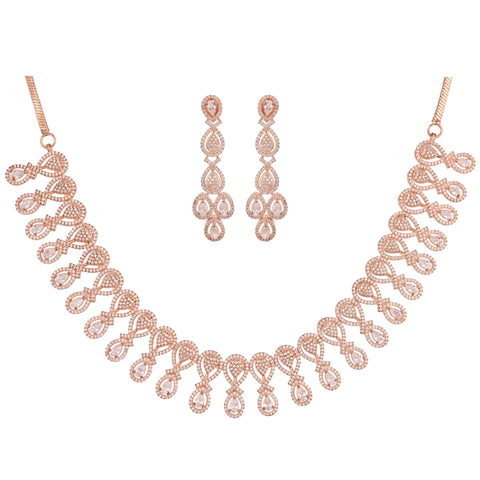 Intricate Elegance: A Handcrafted CZ Necklace Set for the Modern Woman