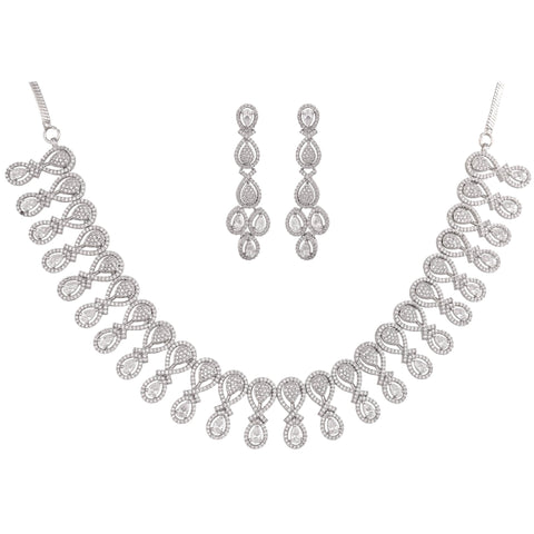 Sparkling Brilliance: Handcrafted CZ Necklace Set for the Dazzling Woman