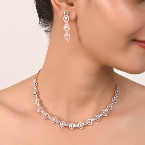 Handcrafted CZ Necklace Set: A Stunning Piece of Art