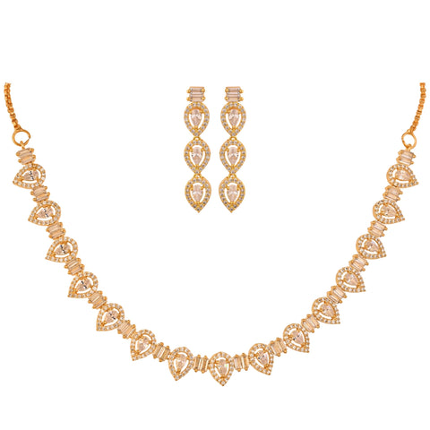 Flawlessly Handcrafted CZ Necklace Set for the Ultimate Glam Look