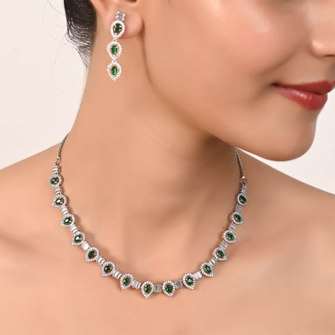 Experience the Magic of Handcrafted CZ Necklace Set for Women