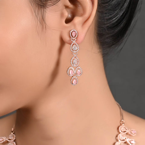 Divine Charm: A Handcrafted CZ Necklace Set for the Stylish Woman