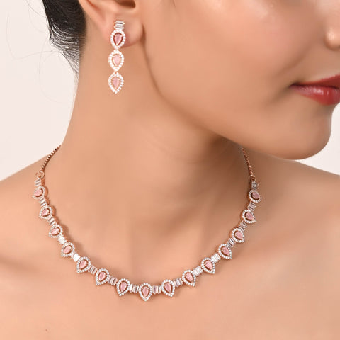 Embrace Your Beauty with this Handcrafted CZ Necklace Set