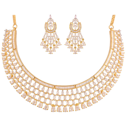 Dazzle in Style: CZ Necklace Set with Handcrafted Perfection