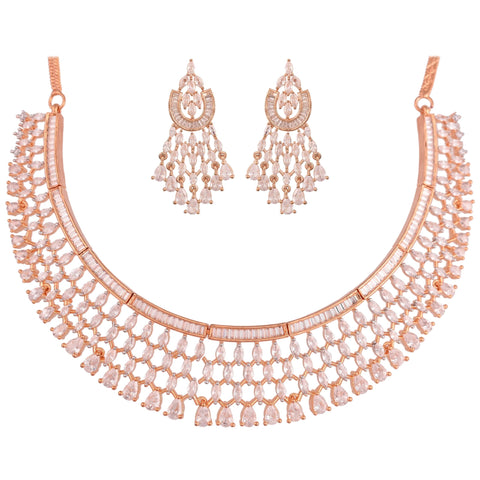 Dazzle in Style: CZ Necklace Set with Handcrafted Perfection