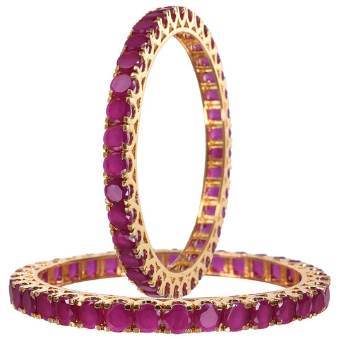 Gold Plated 6mm Round CZ American Diamond Bangle