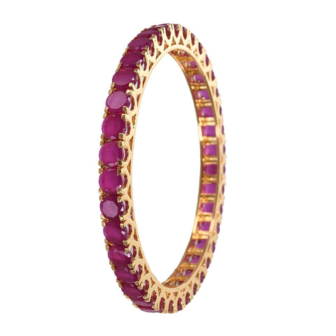 Gold Plated 6mm Round CZ American Diamond Bangle