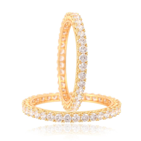 Gold Plated 6mm Round CZ American Diamond Bangle