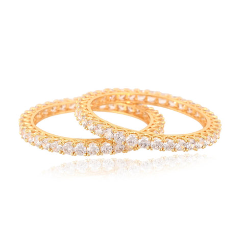 Gold Plated 6mm Round CZ American Diamond Bangle