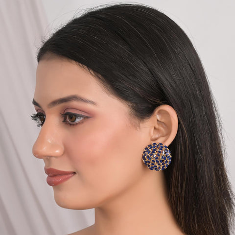 Unleash your Inner Diva with our Designer CZ Blue Stud Earrings for Women