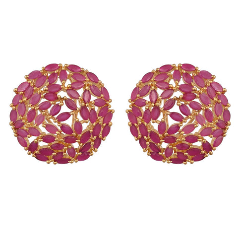 Sparkle and Shine with Our Exclusive CZ Stud Red Earrings for Women