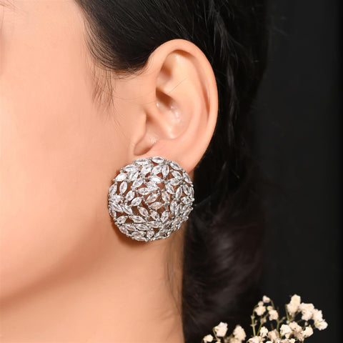 Experience the Magic of Handcrafted CZ Stud White Earrings