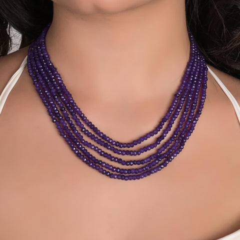 Semi-Precious Amethyst Beads Necklace for Women
