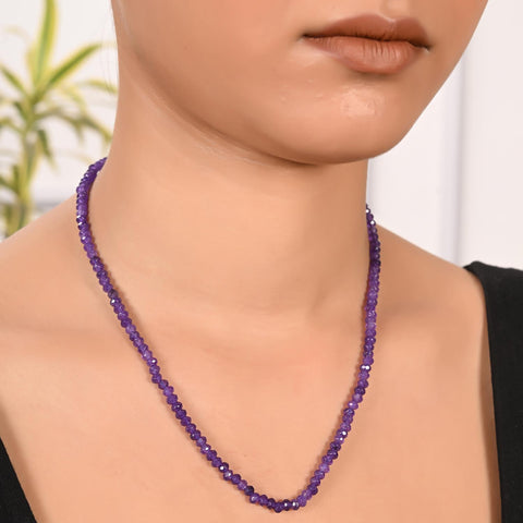 Semi-Precious Amethyst Beads Necklace for Women