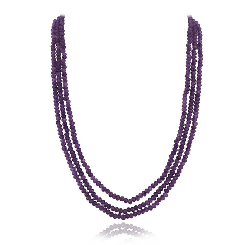Semi-Precious Amethyst Beads Necklace for Women
