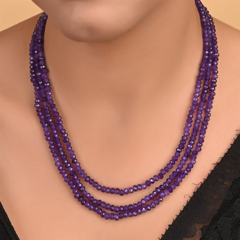 Semi-Precious Amethyst Beads Necklace for Women
