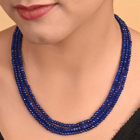 Semi-Precious Blue Beads Necklace for Women
