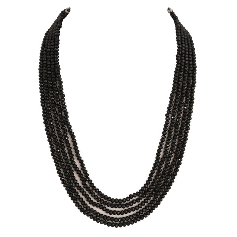 Semi-Precious Black Beads Necklace