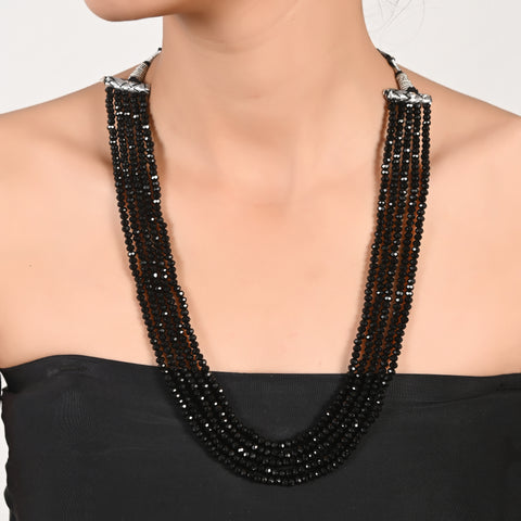 Semi-Precious Black Beads Necklace