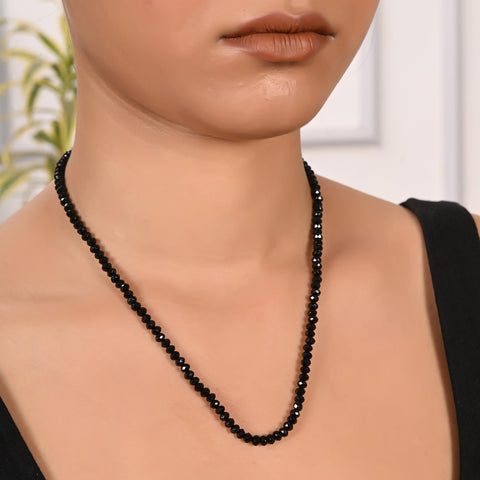 Semi-Precious Black Beads Necklace