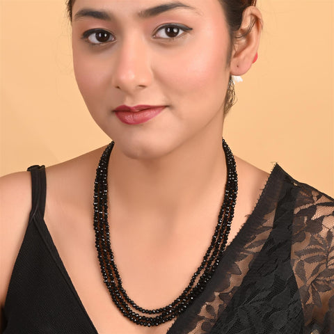 Semi-Precious Black Beads Necklace