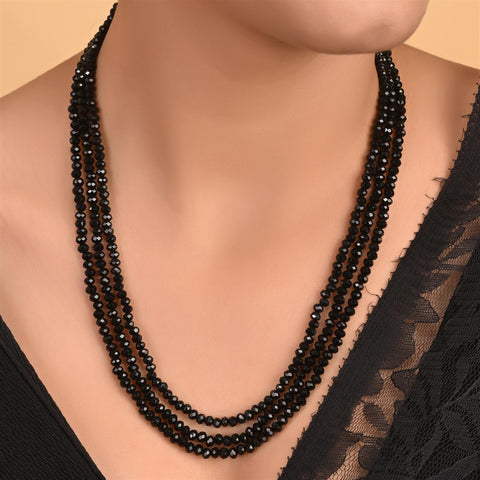 Semi-Precious Black Beads Necklace