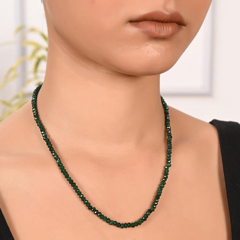 Semi-Precious Green Beads Necklace for Women