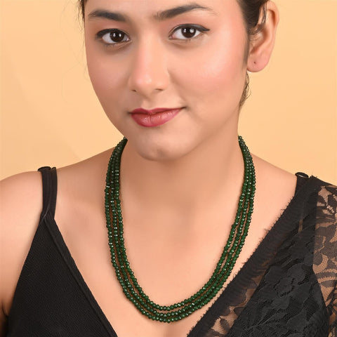 Semi-Precious Green Beads Necklace for Women