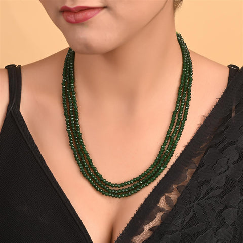 Semi-Precious Green Beads Necklace for Women
