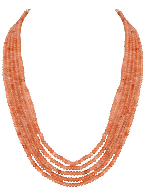 Handmade Semi-Precious Orange Beads Mala for Women