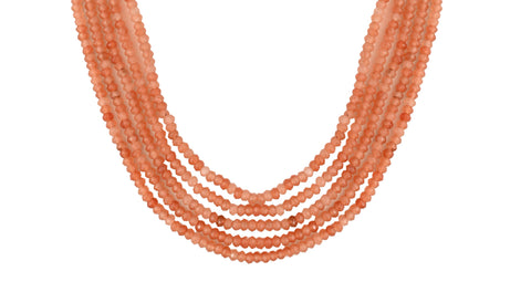 Handmade Semi-Precious Orange Beads Mala for Women