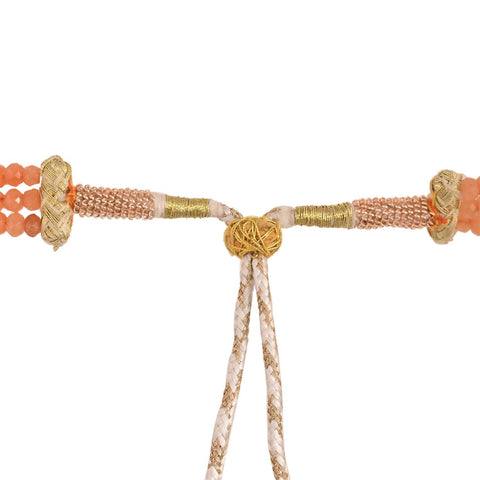 Handmade Semi-Precious Orange Beads Mala for Women