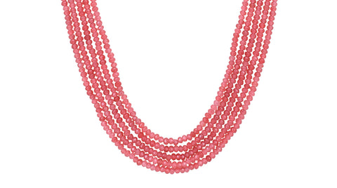 Semi-Precious Pink Beads Necklace for Women