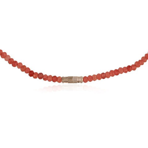 Semi-Precious Pink Beads Necklace for Women