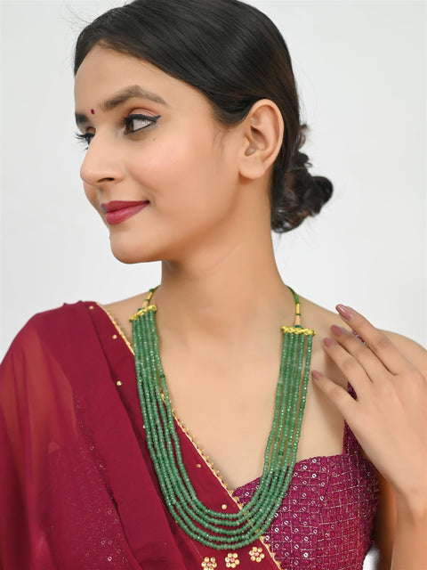 Semi-Precious Green Beads Necklace for Women
