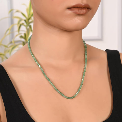 Semi-Precious Green Beads Necklace for Women