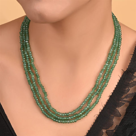 Semi-Precious Green Beads Necklace for Women