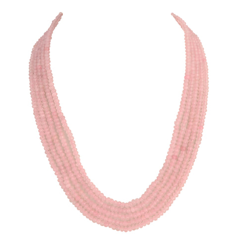 Semi-Precious Pink Beads Necklace for Women