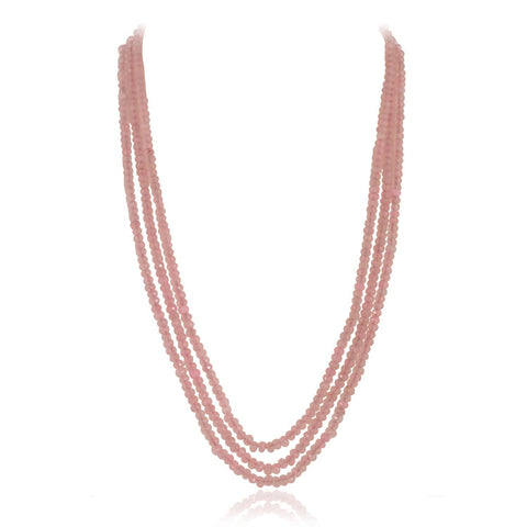 Semi-Precious Pink Beads Necklace for Women