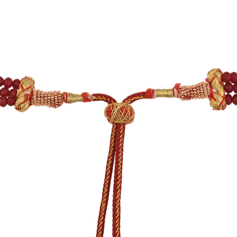 Semi-Precious Ruby Coloured Beads Mala for Women