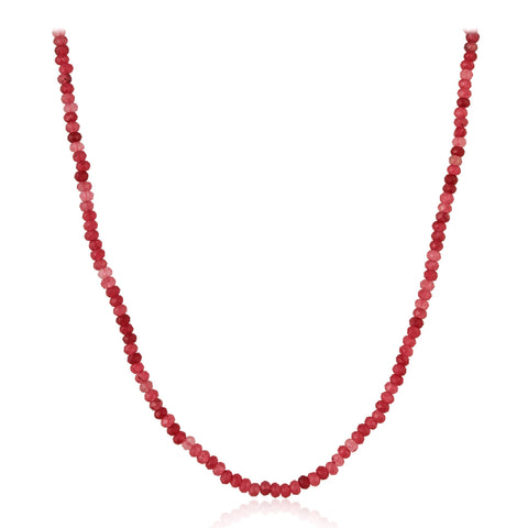 Radiant and Alluring: Semi-Precious Magenta Rani Beads Necklace for Women