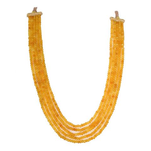 Semi-Precious Yellow Saphire Beads Necklace for Women